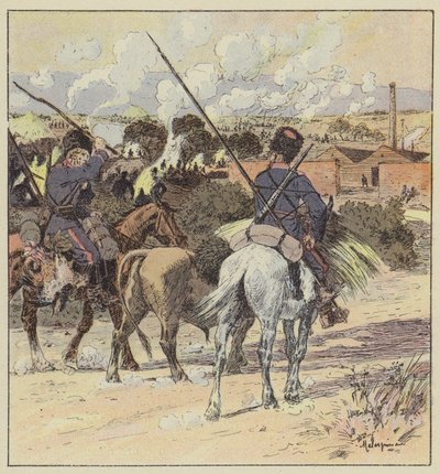 Bivuakk av general Rennenkampfs kosakker av L. Malespine