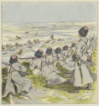 Forsvar av Kasan-veien ved kosakkene av L. Malespine