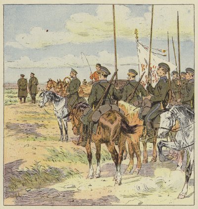 General Kuropatkin inspiserer hovedstillingene av L. Malespine