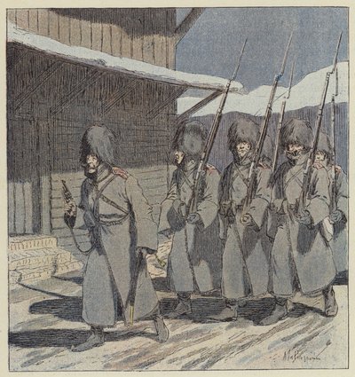 Russisk patrulje i Port Arthur av L. Malespine