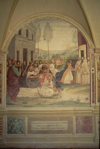 St. Benedikts død, fra St. Benedikts liv av L. Signorelli