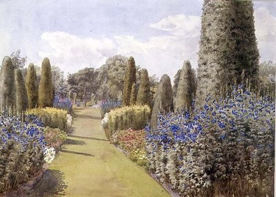 The Herbaceous Border (akvarell på papir) av Lady Alice Willoughby
