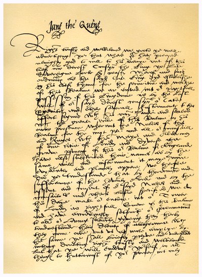 Brev fra Lady Jane Gray til William Parr, 10. juli 1553. av Lady Jane Grey