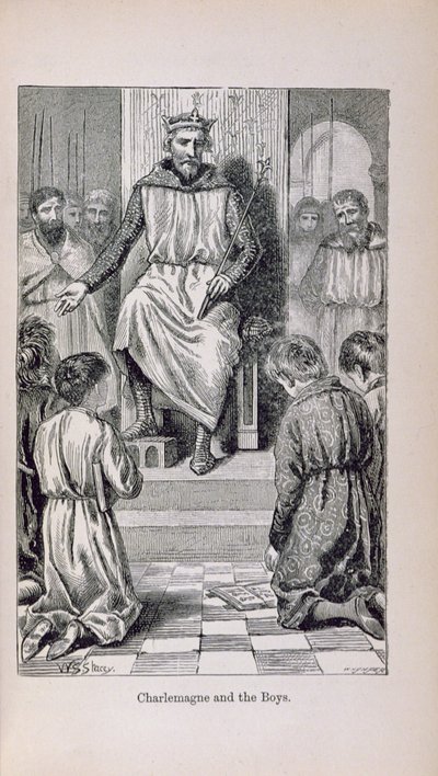 Charlemagne (742-814) and the Boys, illustrasjon fra 