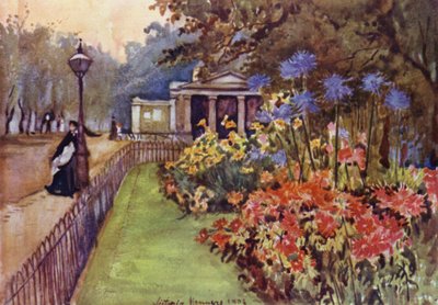 Høstsenger, Hyde Park (farge litho) av Lady Victoria Marjorie Harriet Manners