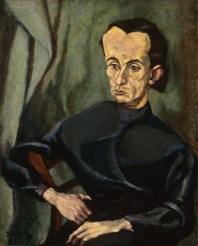 Portrett av Lajos Kassak (1887-1967), av Tihanyi, Lajos (1885-1938). Olje på lerret av Lajos Tihanyi