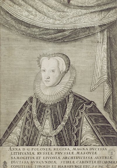 Anna Habsburg (1573-98) dronning av Polen, 1596 av Lambert Cornelis