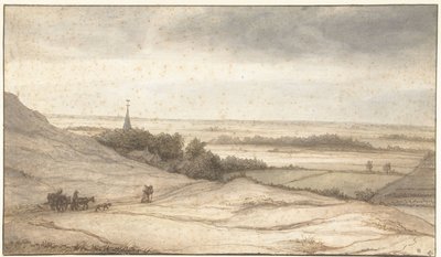 Utsikt fra sanddynene i landsbyen Schoorl av Lambert Doomer