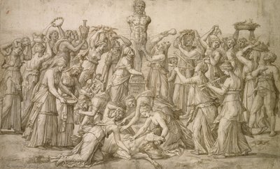 Offer til Priapus, 1540 (penn og bistre) av Lambert Lombard