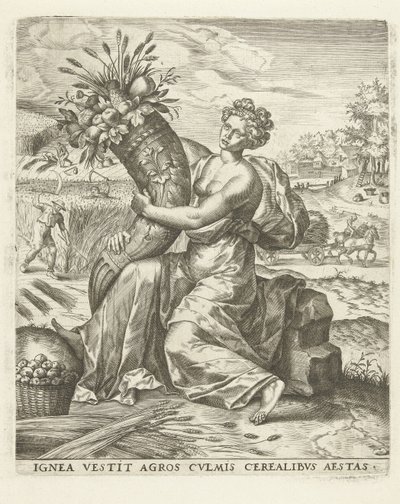 Sommer: Ceres med et overflødighetshorn The Four Seasons (serietittel) av Lambert Lombard