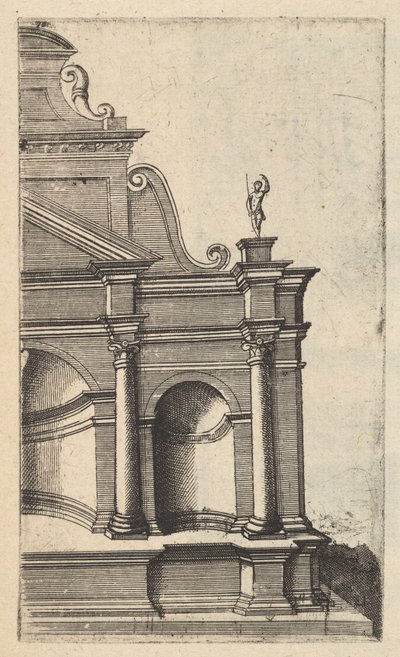 Delvis utsikt over et monument [Templum of Mercury] fra serien 