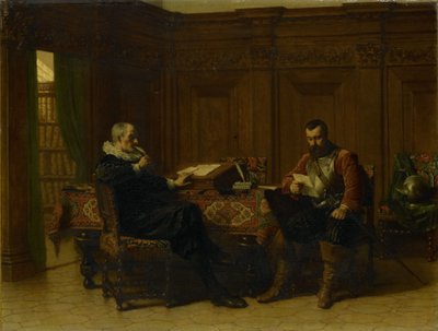 To menn i et interiør fra 1600-tallet av Lambertus Lingeman
