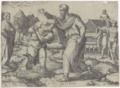 Dåp av den etiopiske evnukken av Filip Scener fra Apostlenes gjerninger (serietittel) av Lambertus Suavius (attributed to)