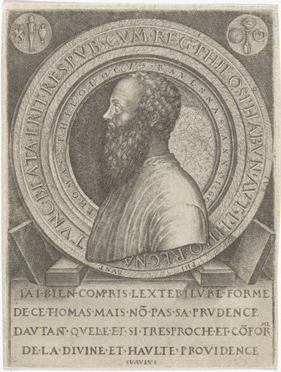 Portrett av filolog Thomas van Ravenna av Lambertus Suavius