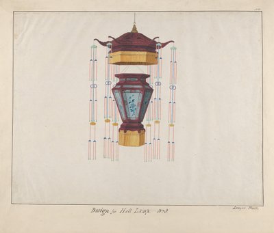 Design for en halllampe, ca. 1800-1810. av Lamqua