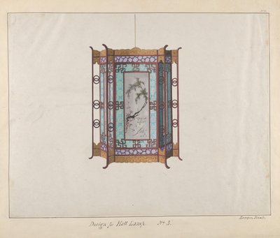 Design for en halllampe, ca. 1800-1810. av Lamqua