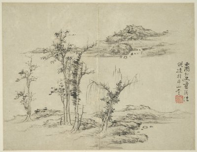 Landskap i stil med eldgamle mestere: etter Ni Zan (1301-1374) av Lan Ying