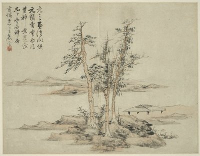 Landskap i stil med eldgamle mestere: etter Ni Zan (1301-1374), Cao Zhibo (1272-1355) av Lan Ying