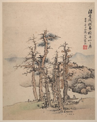 Landskap etter Song- og Yuan-mestere, 1642. av Lan Ying