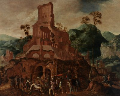 The Death of Marcus Licinius Crassus (olje på panel) av Lancelot Blondeel