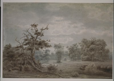 Skoglandskap fra Düsseldorf av Lars Hertervig