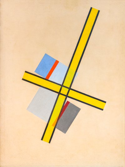 Gult kors Q VII av Laszlo Moholy Nagy