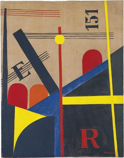 Stort jernbanemaleri, 1920 av Laszlo Moholy Nagy