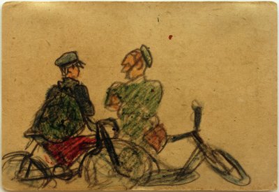 Uten tittel (snakker med syklister) av Laszlo Moholy-Nagy