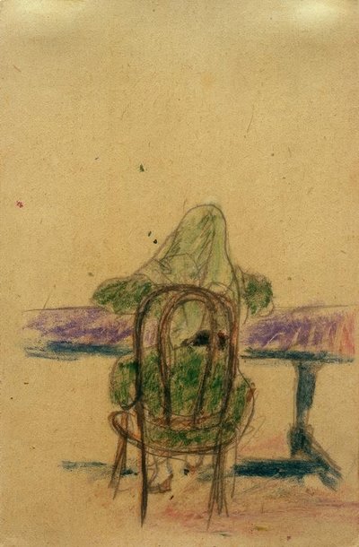 Uten tittel (jente sitter ved bordet, bakfra) av Laszlo Moholy Nagy