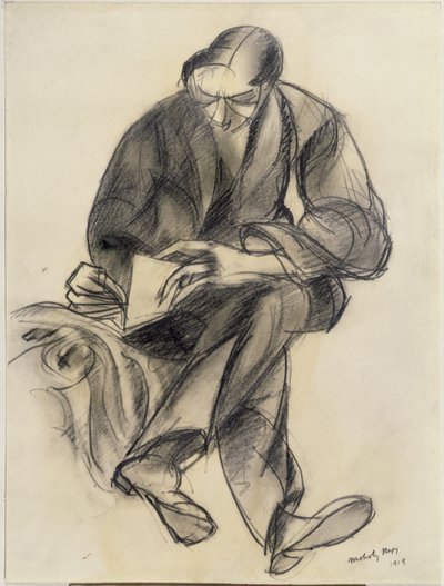Sittende figurlesning, 1919 av Laszlo Moholy Nagy