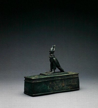 Falcon relikvieskrin (bronse) (bronse) av Late Period Egyptian