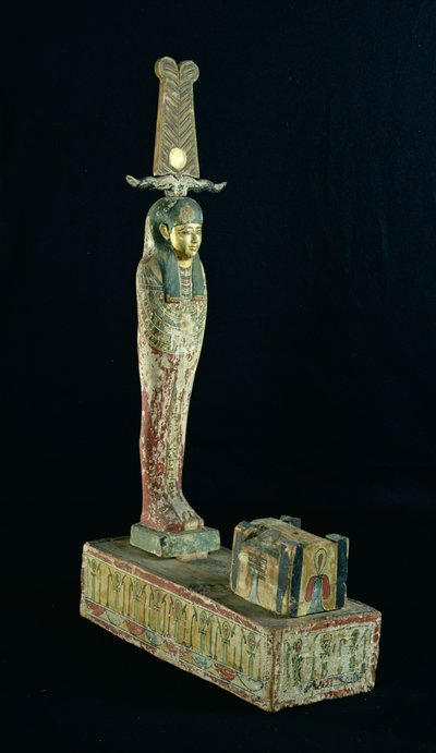 Begravelsesstatuett av Ptah-Sokar-Osiris (malt tre) av Late Period Egyptian
