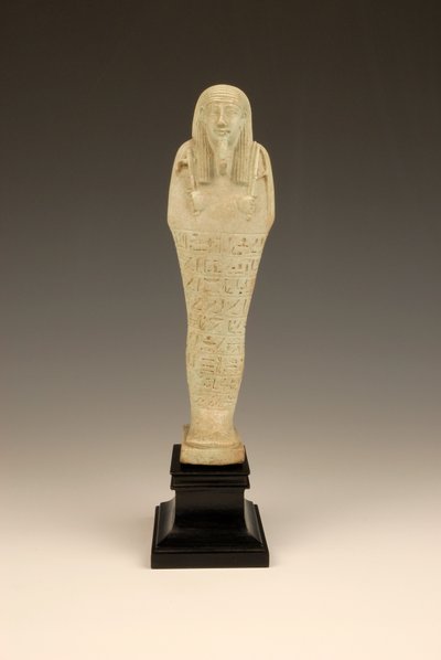 Shabti av Imhotep, 380-342 f.Kr. (fajanse og grønn glasur) av Late Period Egyptian
