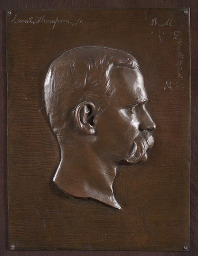 Portrettrelieff av Dr. Stimson, ca. 1880 (bronse) av Launt Thompson
