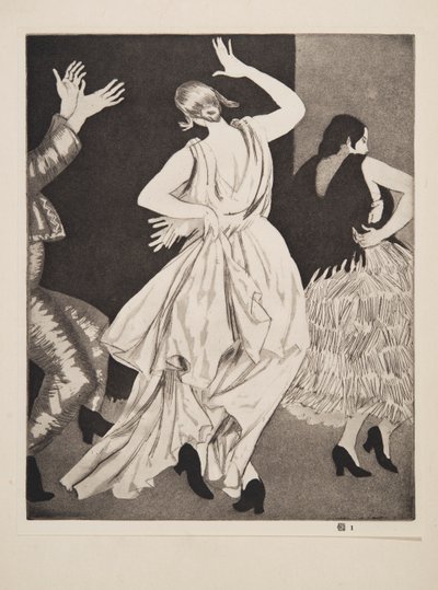 Spansk danser nr. 1, pub. 1923. av Laura Knight