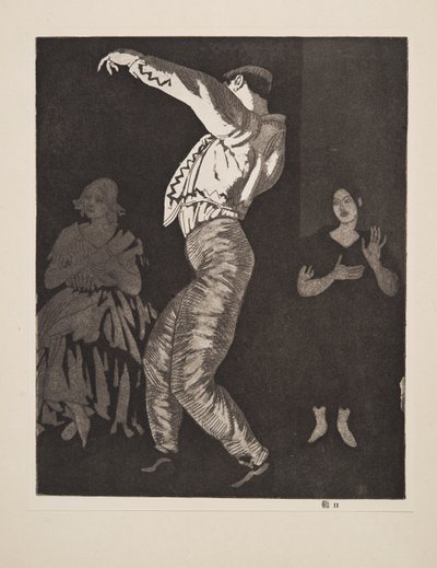 Spansk danser nr. II, pub. 1923. av Laura Knight
