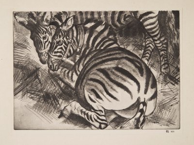 Zebraer, pub. 1930. av Laura Knight