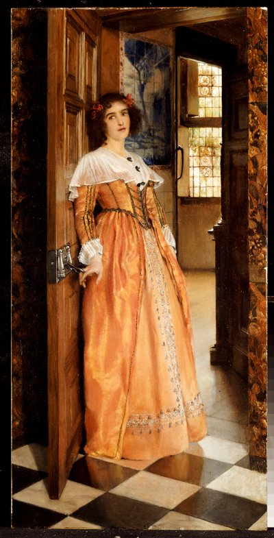 Ved døråpningen, ca. 1898 av Laura Theresa Alma Tadema