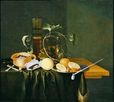 Still Life of a Roemer omgitt av vinranker og frukt (olje på lerret) av Laurens Craen