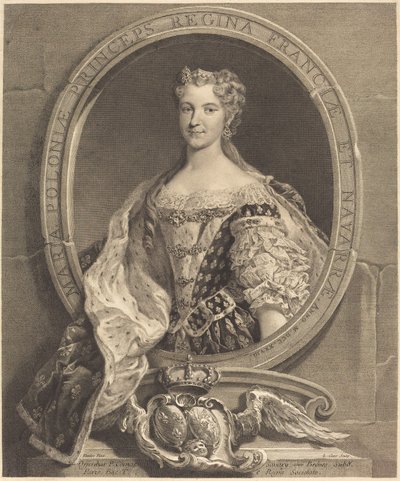 Marie Leszczynska av Polen, dronning av Frankrike av Laurent Cars after Carle Van Loo