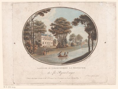Utsikt over Ranston i Dorsetshire Ranston i Dorsethshire La Seigneurie de Jh Ryves Ecuyer. (tittel på objekt) Jardins Anglais (serietittel på objekt) English Gardens (serietittel) av Laurent Guyot