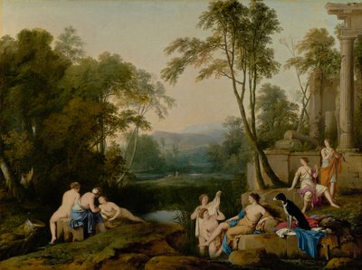 Diana og nymfene hennes i et landskap, 1644 av Laurent de la Hyre