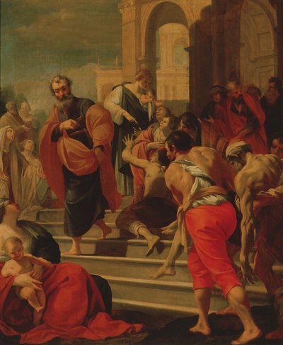 St Peter helbreder de syke med skyggen sin av Laurent de la Hyre