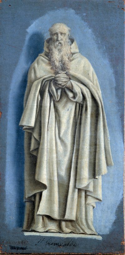 Saint Romuald ber Maleri med camaieu på lerret av Laurent de La Hyre (1606-1656) 1600-tallet Søn. 0,36 x 0,18 m Paris. Museet Louvre av Laurent de la Hyre