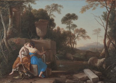 The Kiss of Peace and Justice, 1654 av Laurent de la Hyre