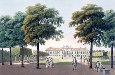 Utsikt over Chateau of Pleasure i Hetzendorf, Wien, 1790-tallet av Laurenz Janscha