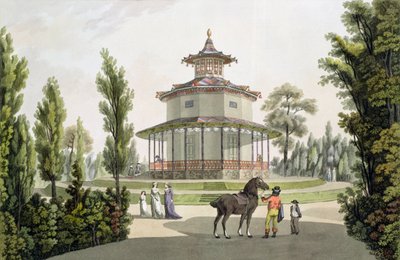 Utsikt over det kinesiske sommerhuset, Palace of Lichtenstein ved Eisgrub, gravert av Johann Ziegler (ca. 1750-c. 1812), 1792 av Laurenz Janscha