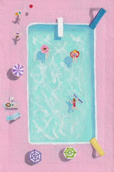 Mamies basseng, 2025 (akryl på lerret) av Laurie Michaels