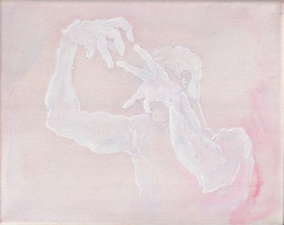 Skulptural, 2025 (akryl på lerret) av Laurie Michaels