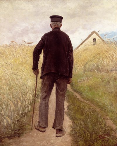 Gammel mann som går i en rugåker av Laurits Andersen Ring